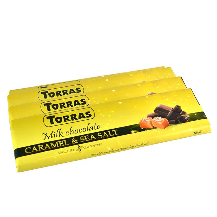 Шоколад молочний без глютену з Карамеллю і морською сіллю Torras CARAMEL & SEA SALT Іспанія 300г