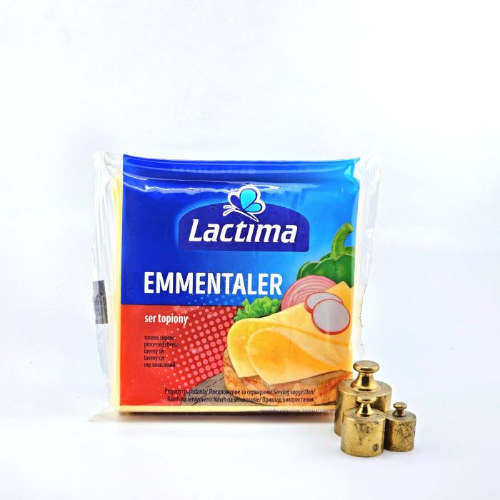 Сир тостовий плавлений Lactima Emmentaler Ементалер слайси для бутербродів 8шт 130г