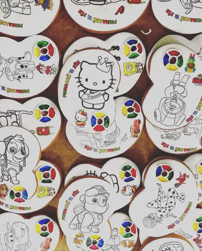 Дитячі пряники-розмальовки. Їстівні розмальовки для дітей. Інтерактивний пряник, подарунок на день народження