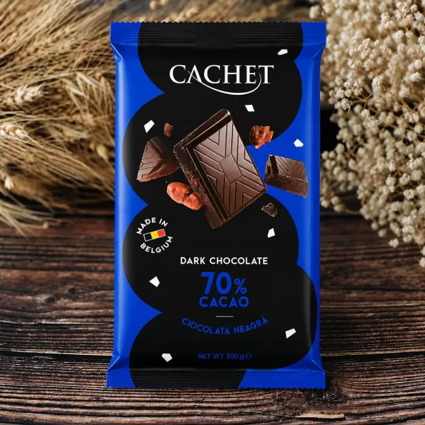 Шоколад чорний Extra Dark Cachet 70% 300г