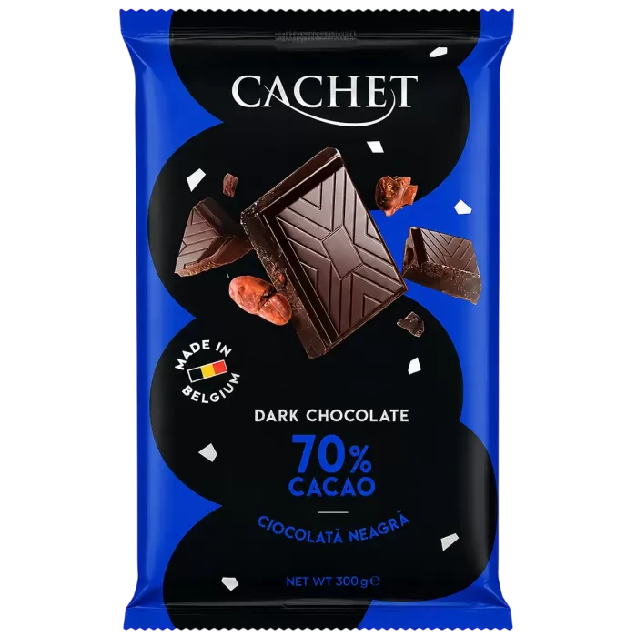 Шоколад чорний Extra Dark Cachet 70% 300г