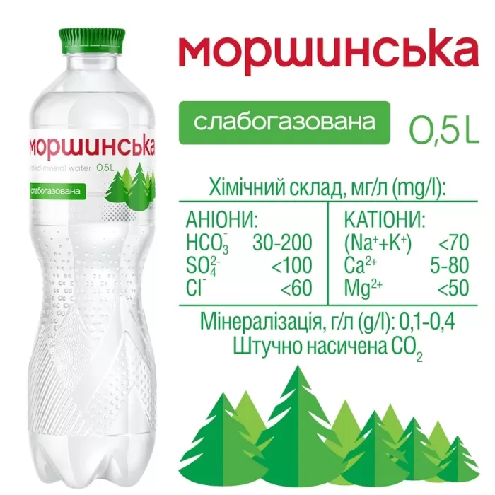 Моршинська мінеральна слабогазована Вода 0,5л