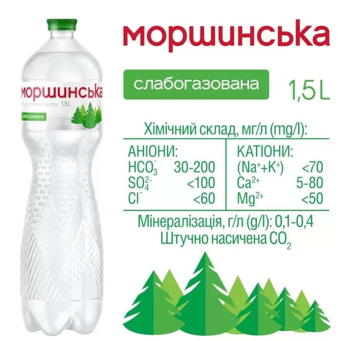 Моршинська мінеральна слабогазована Вода 1,5л