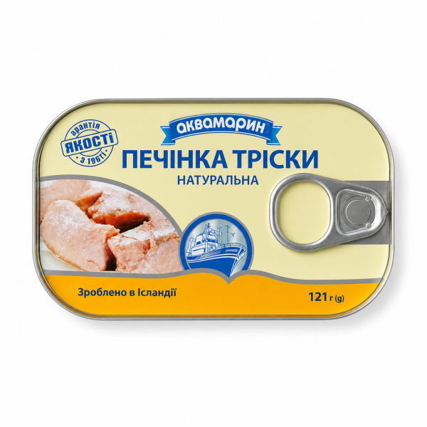 Печінка тріски Аквамарин 120г Печінка тріски Аквамарин 120г