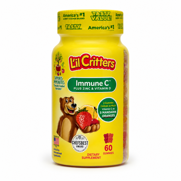 L'il Critters Immune C з цинком та вітаміном D, 60 жувальних пастилок L'il Critters Immune C з цинком та вітаміном D, 60 жувальних пастилок